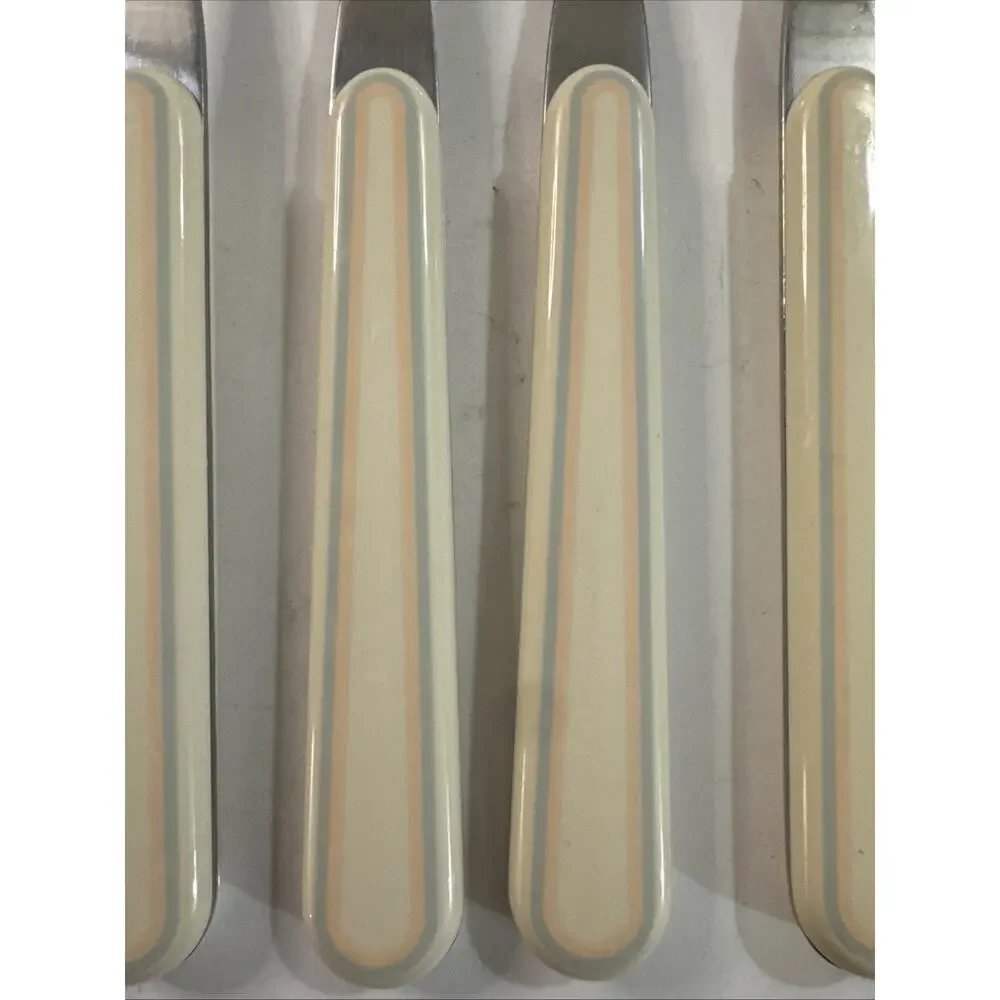 6 Vintage 1980s/1990s Pfaltzgraff Aura Pink Dinner Forks Flatware